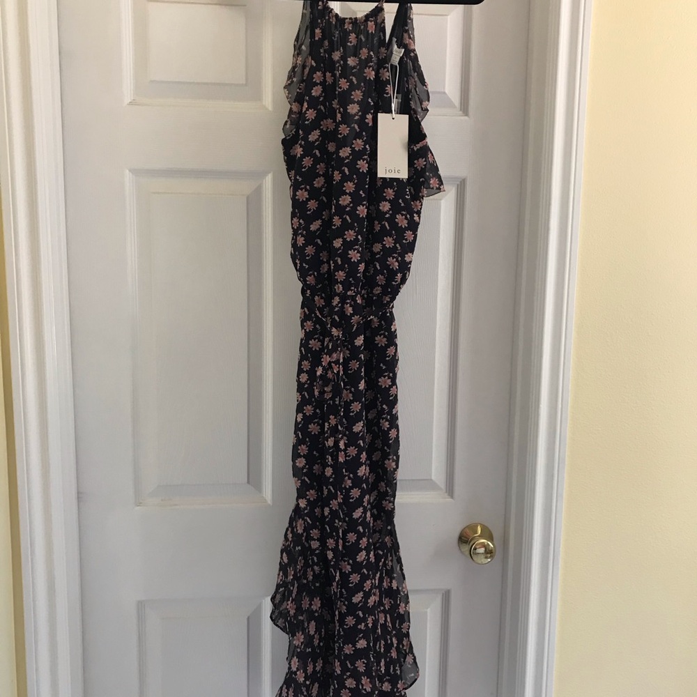 HOST PICK  🎊🎉JOIE Jael Floral-print Silk Jumpsuit In Midnight NWT Size Small - Picture 3 of 12